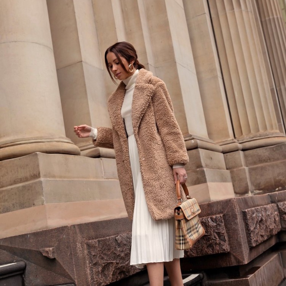 RESERVED: Tailored Teddy Camel Coat - Picture 4 of 14